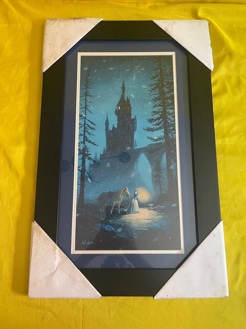 Disney Fine Art Searching for Father Rob Kaz Lithograph 21x12 New Beauty Beast
