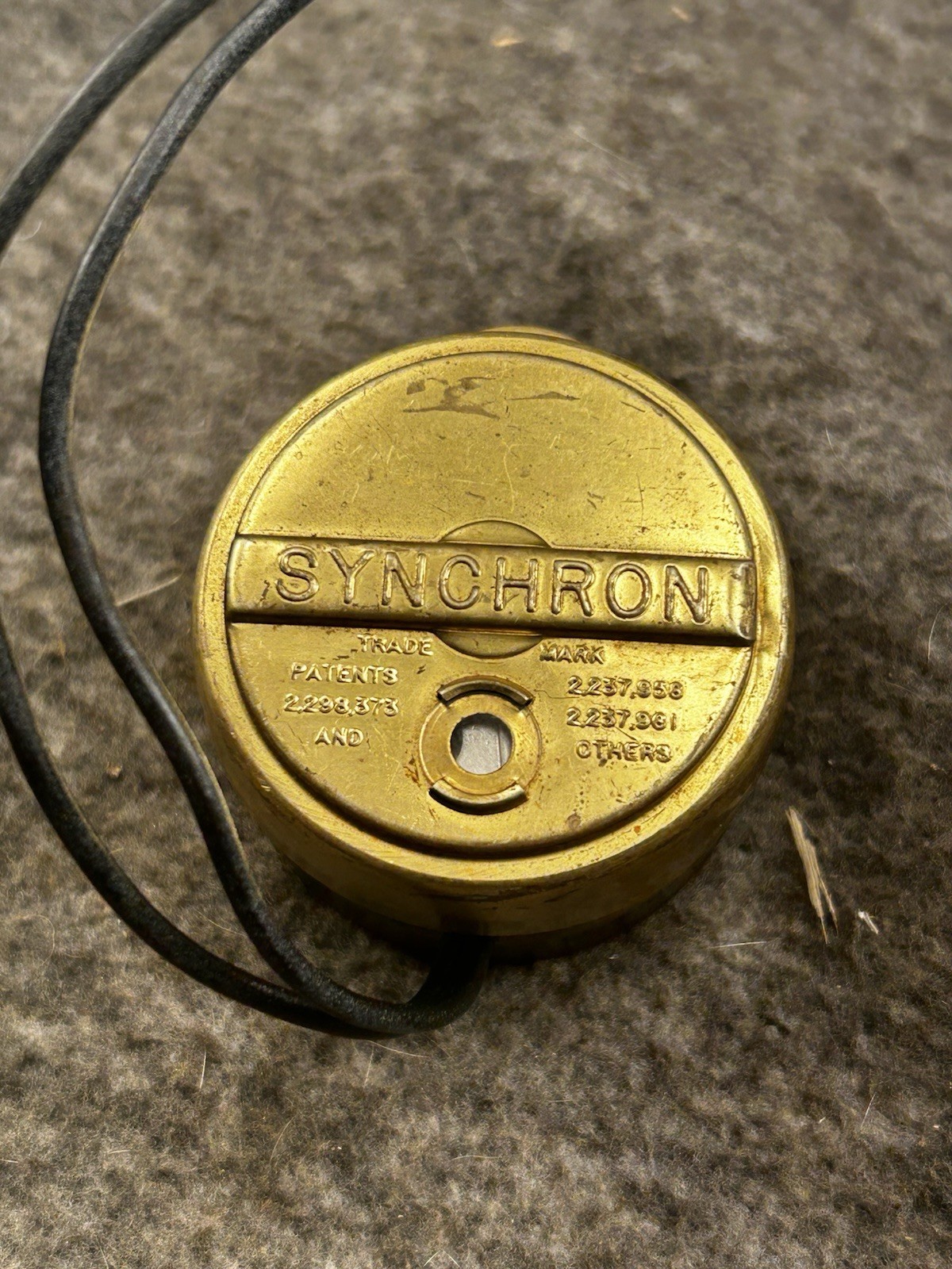 Vintage Hansen Synchron Timing Clock Motor 1 RPM Tested Working Brass Teardrop