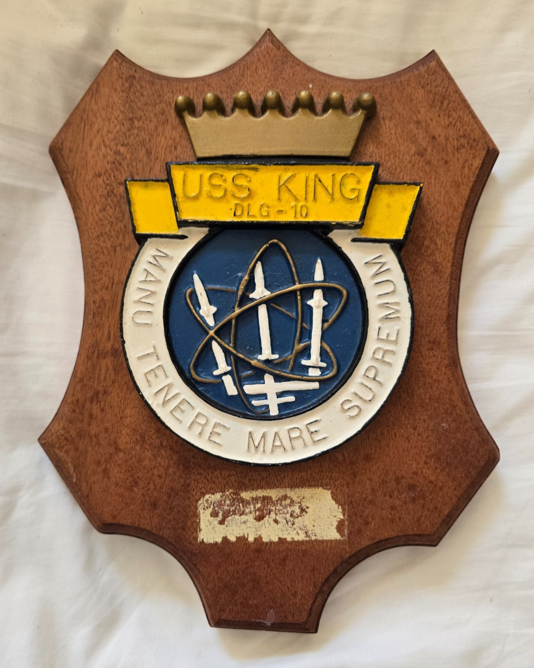Vintage US Navy USS King DLG 10 Wall Plaque