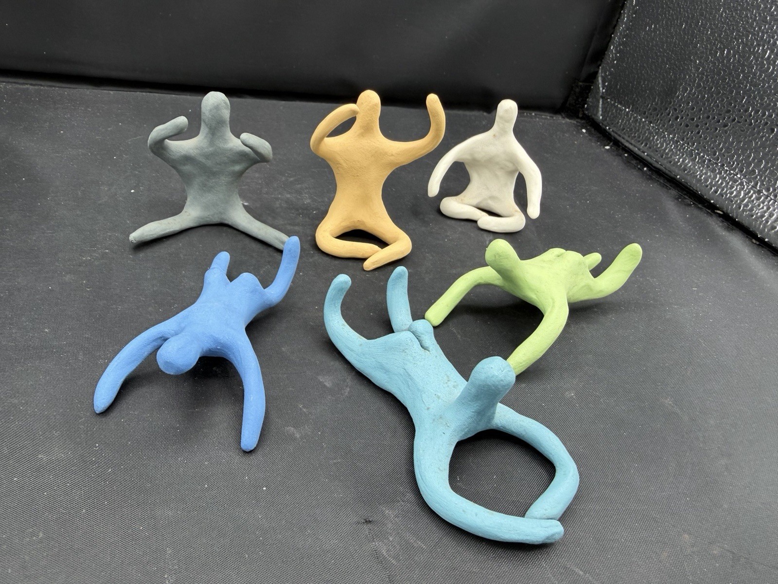 Vintage Play, Figures, Hand, Sculpted, Gymnast, Yoga, Poses Modernist Colors