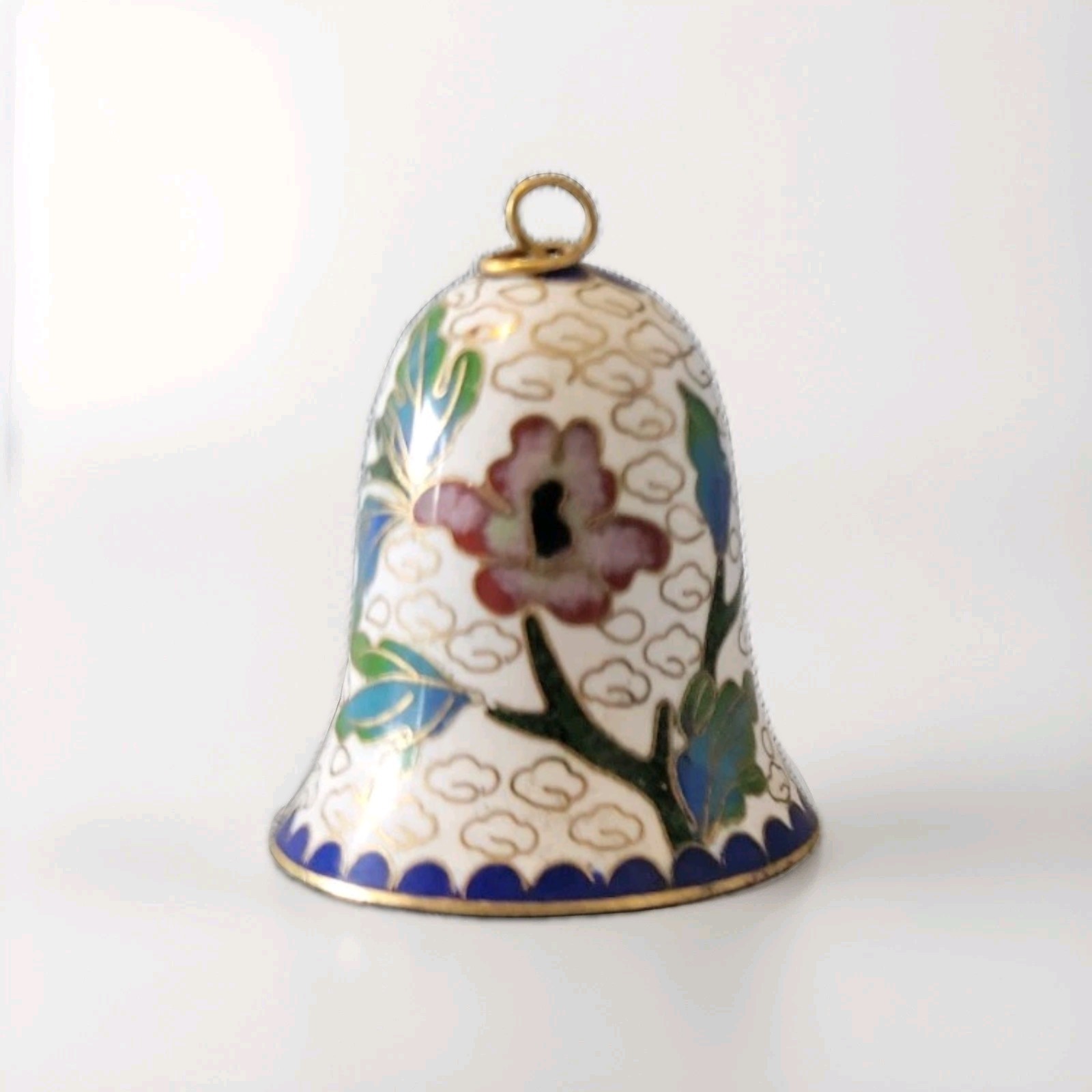 Vintage Miniature Cloisonné Enamel Bell 1.5 