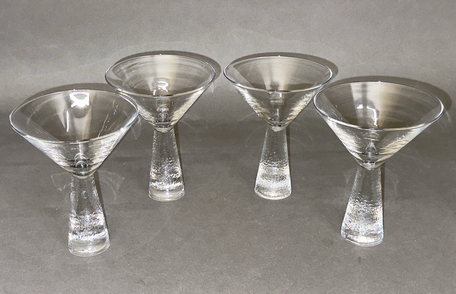 Marvelous Vintage of Four Artland Prescott Martini Glass  Ice/White Frosted Stem