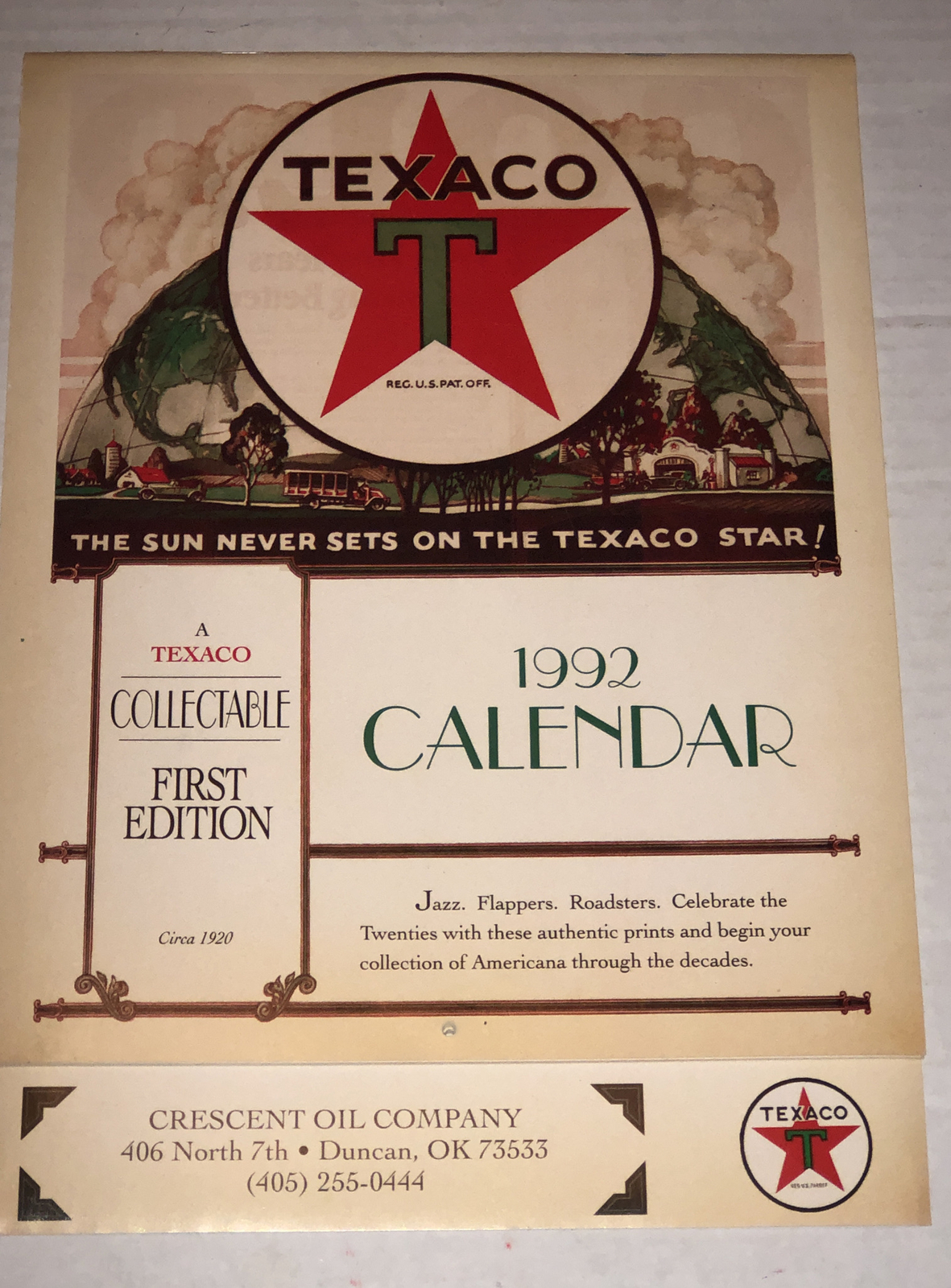 vintage Texaco star1992 calendar through the decades New old stock