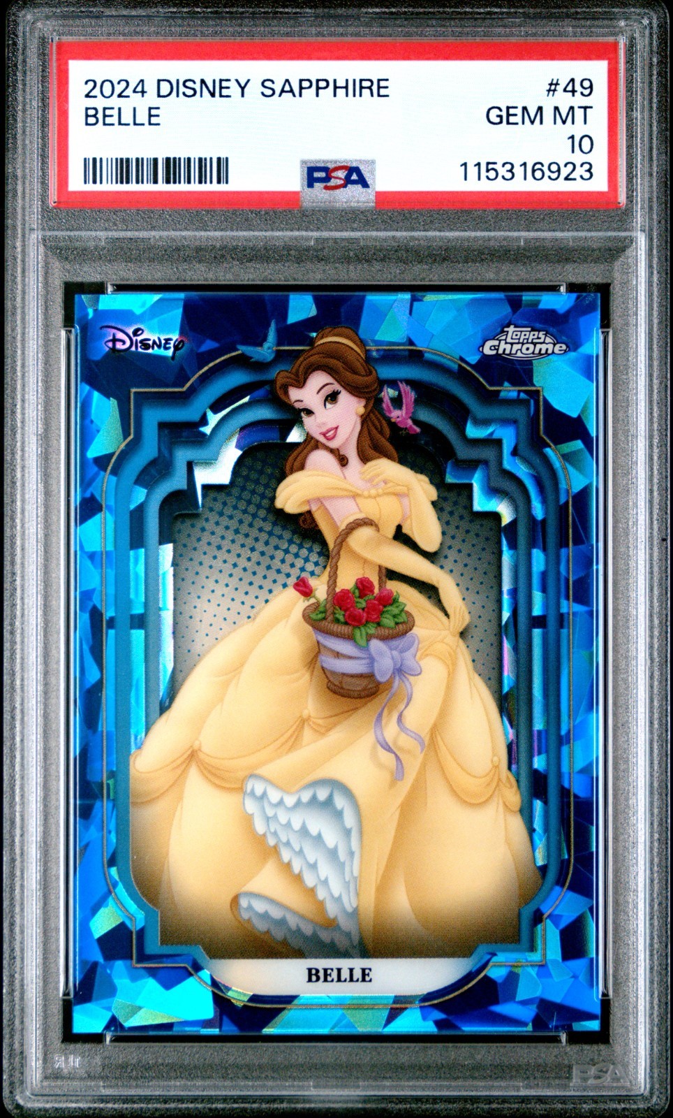 2024 Topps Chrome Disney Sapphire Belle #49 PSA 10