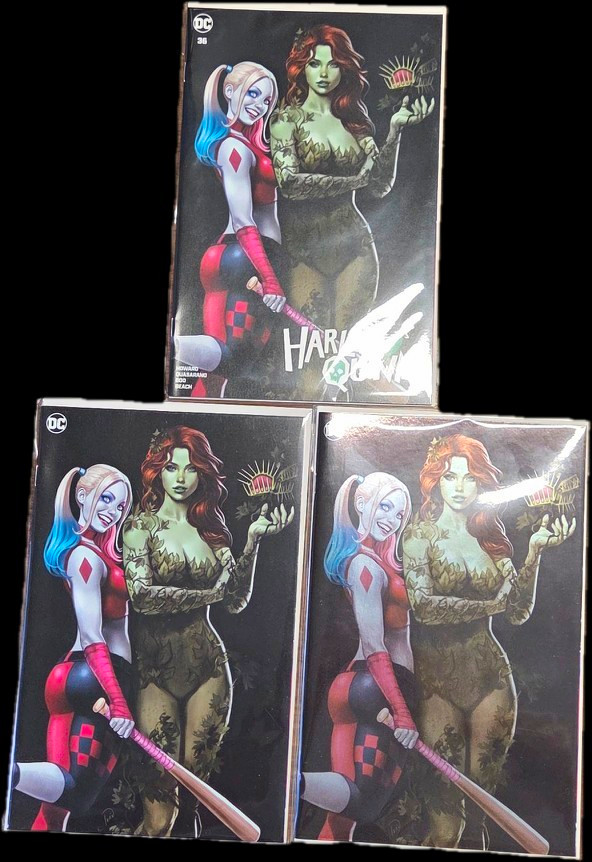 HARLEY QUINN 36 TALAVERA Trade & Virgin & FOIL ABC Variant Set LTD 800. All 3