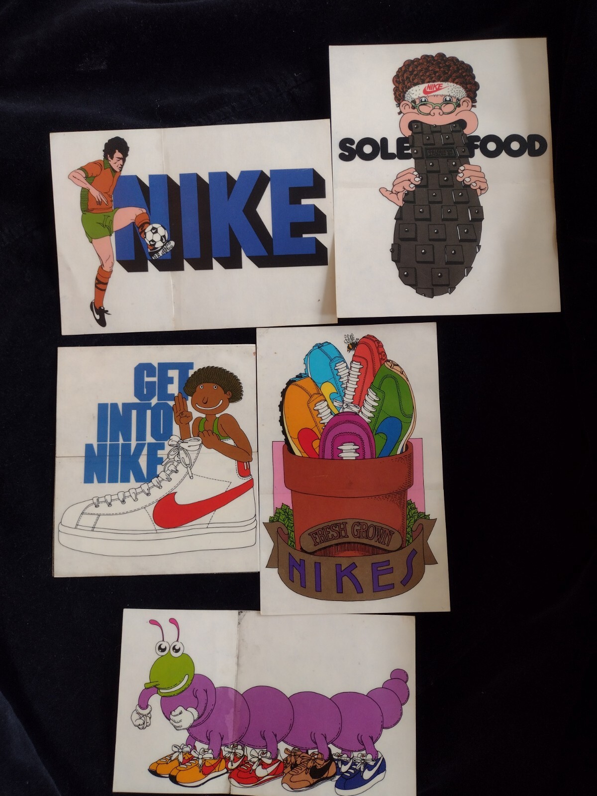 Vintage 1970s 1980s Nike Shoe Stickers Sole Food Get Into Nike Unused 5