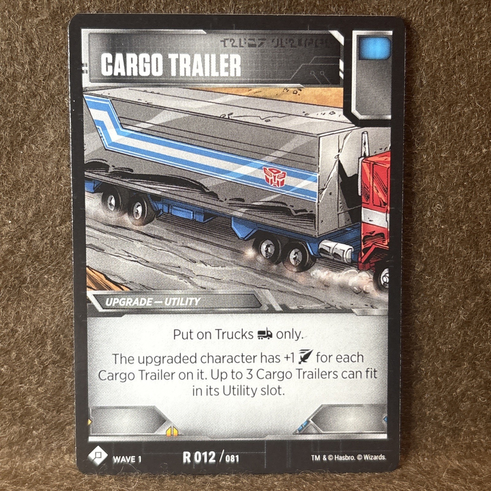 Hasbro Transformers TCG Wave 1 Cargo Trailer Upgrade - Utility Card R 012/081