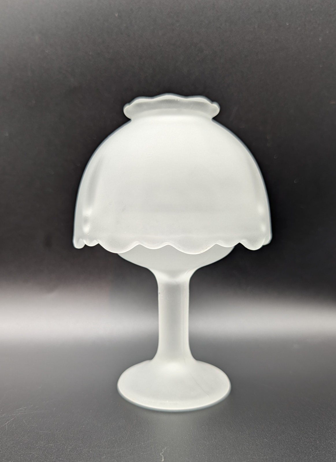 Vintage Fairy Lamp White Frosted Satin Glass 5 1/2