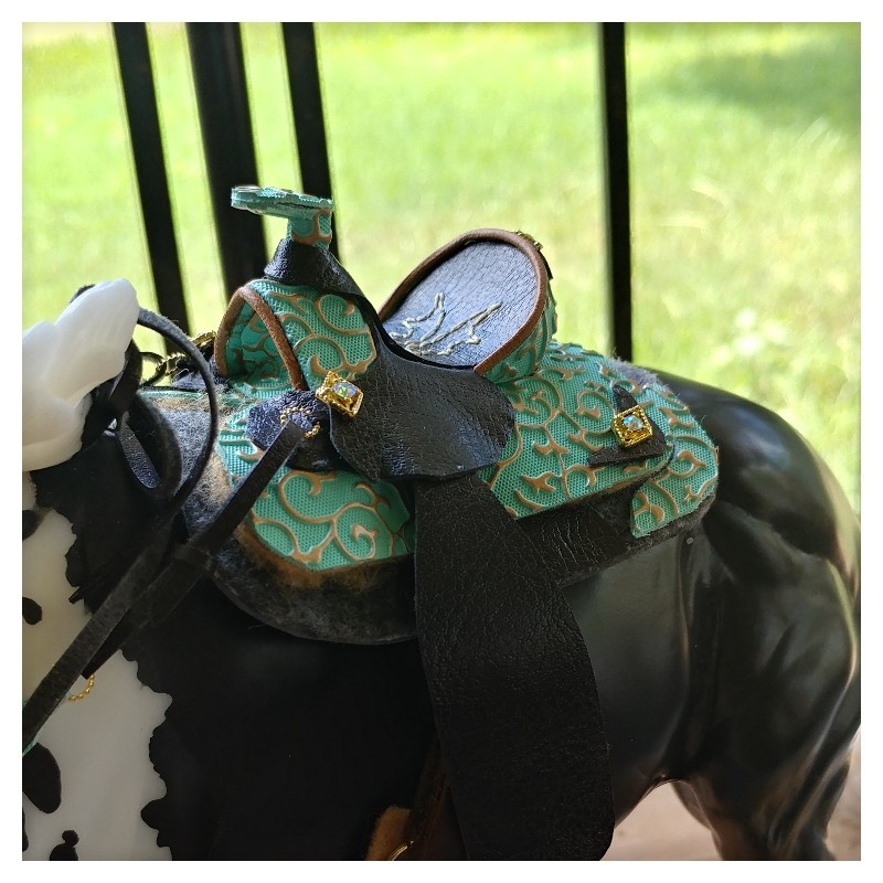 Ooak/LSQ CM Trad. Breyer Western Saddle Set Ooak/LSQ CM Trad. Breyer Western Saddle Set