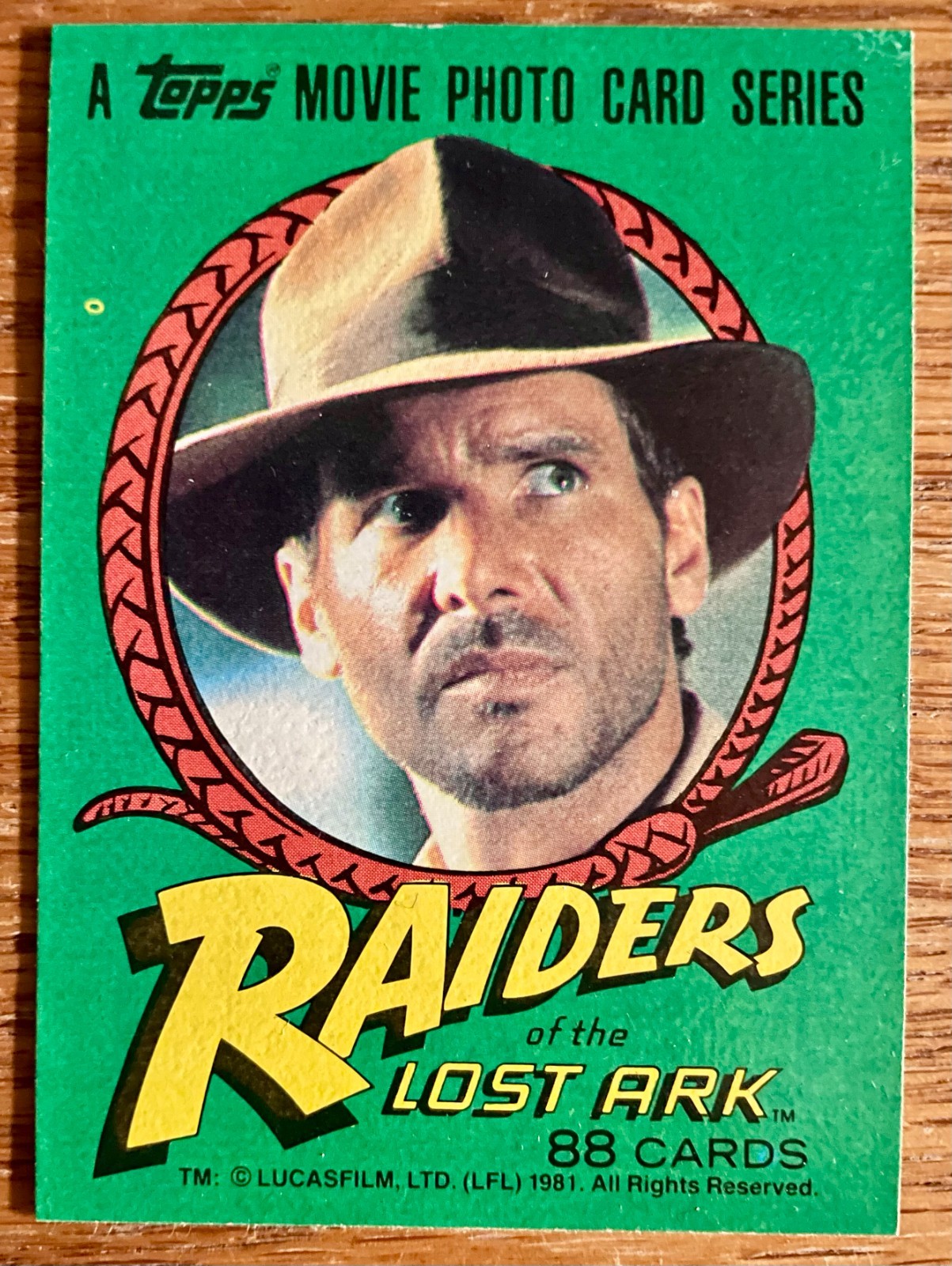 1981 Topps Raiders of the Lost Ark #1 Title Cover Card. Indiana Jones NM Vintage