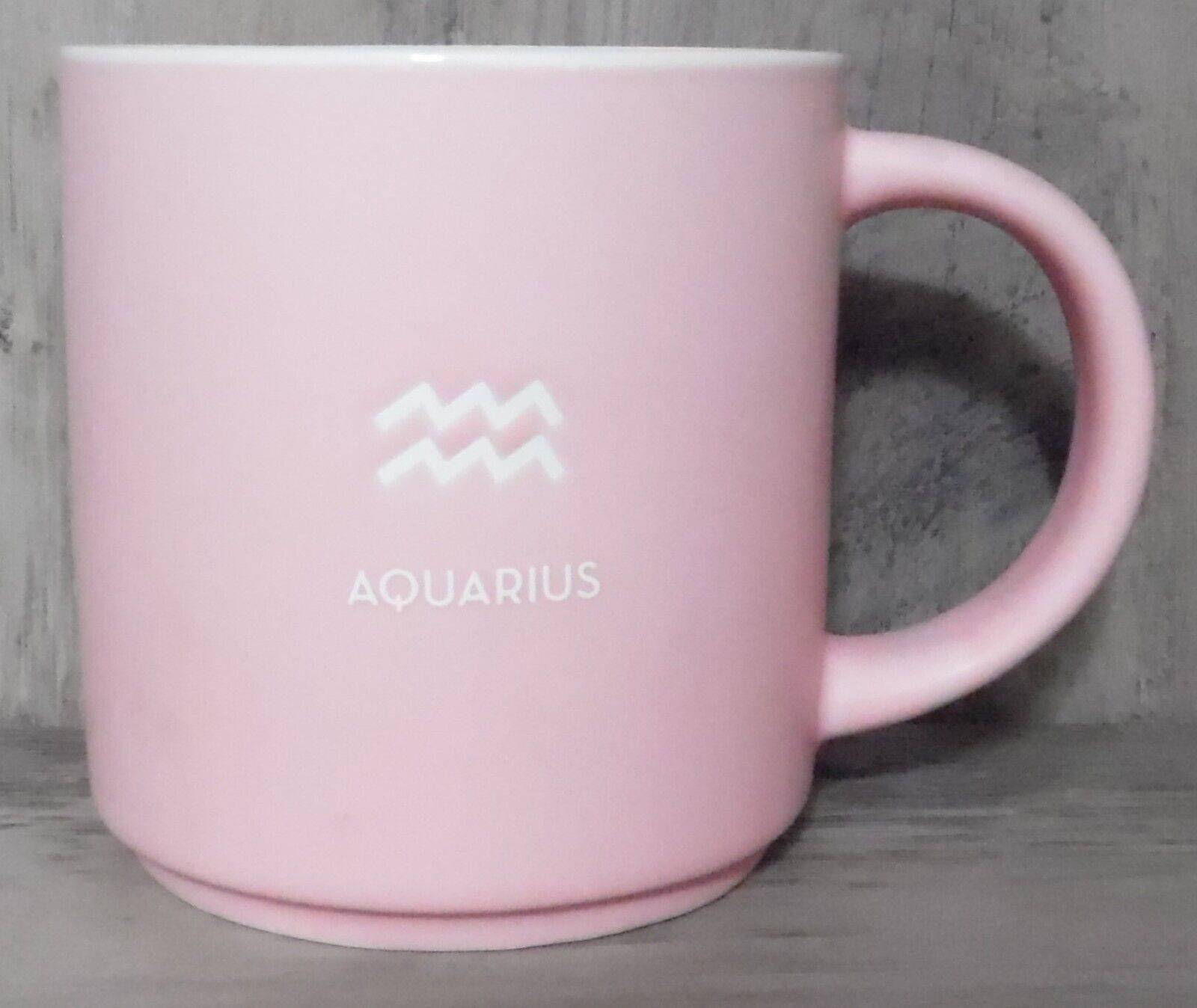 New Pink & White Aquarius Coffee Mug Cup Zodiac 16.7 fluid ounce