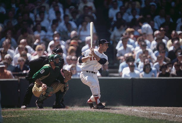 Outfielder Carl Yastrzemski Boston Red Sox bats against Kansas Cit- Old Photo