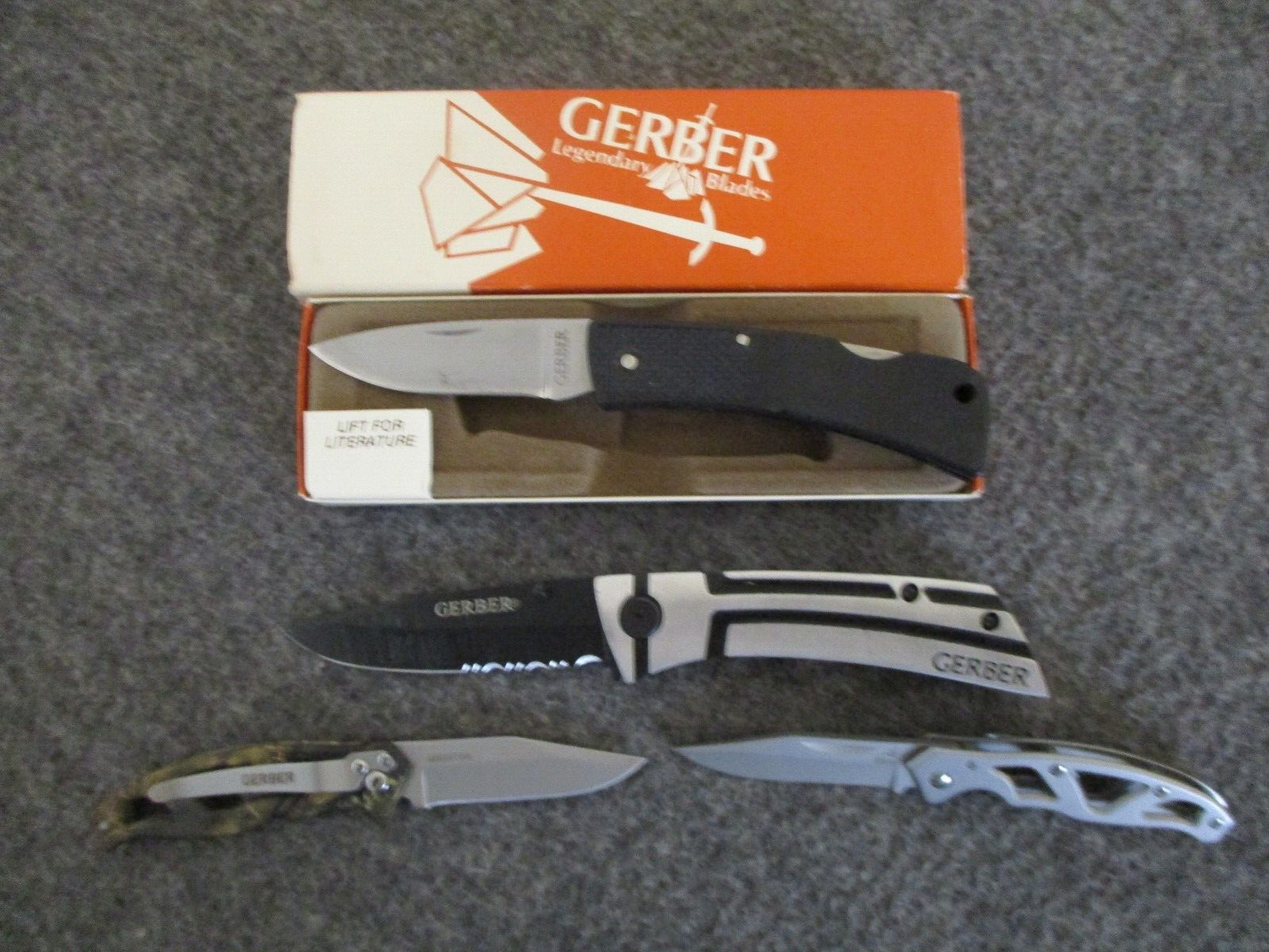 LOT (4) GERBER FOLDING KNIVES LINER & LOCKBACK 97223 + PARAFRAME 4660515A/ 6002