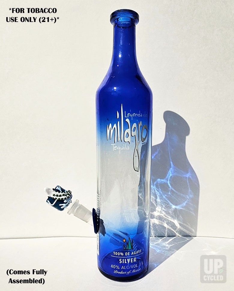 Milagro Blue Tobacco Pipe Pack - Authentic Glass Bottle - Made in USA Milagro Blue Tobacco Pipe Pack - Authentic Glass Bottle - Made in USA