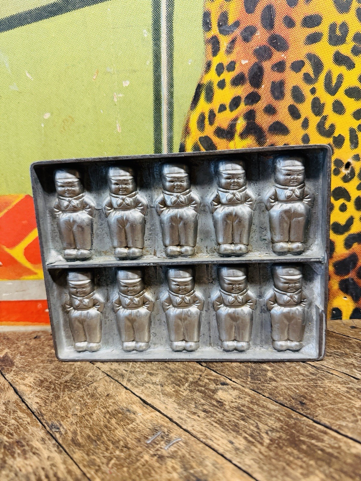 ANTIQUE C. 1920 ANTON REICHE DUTCH BOY DOUBLE CHOCOLATE MOLD CANDY GERMANY 26177