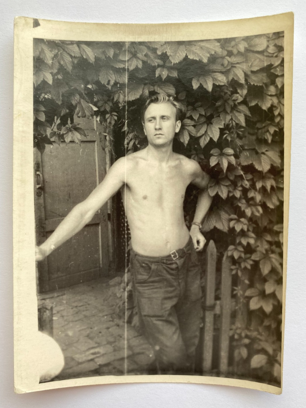 Handsome guy naked torso affectionate young man gay interest Vintage Photo