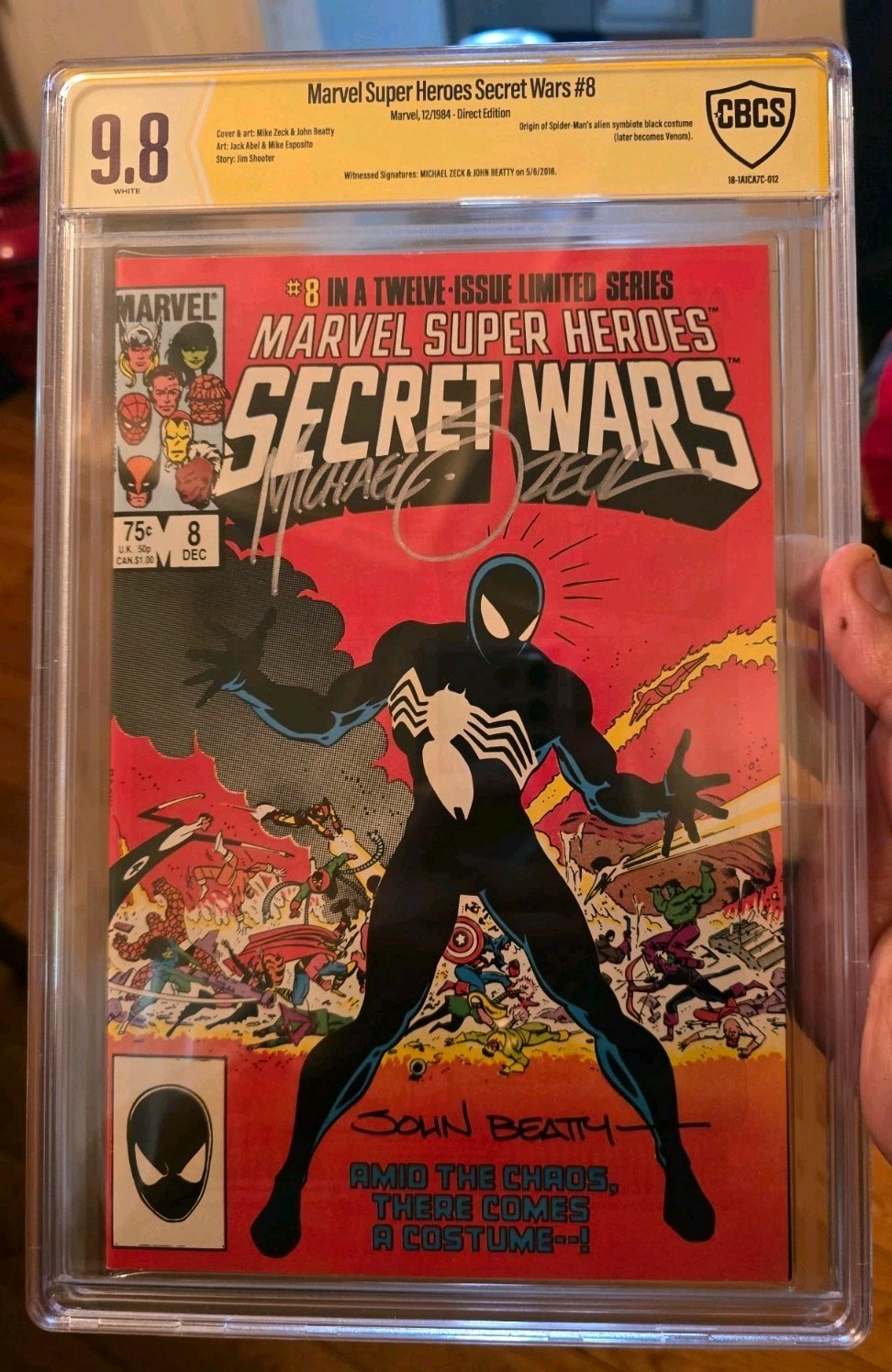 MARVEL SUPER HEROES SECRET WARS #8 CBCS 9.8 SIGNED BY ZECK & BEATTY (NOT CGC)