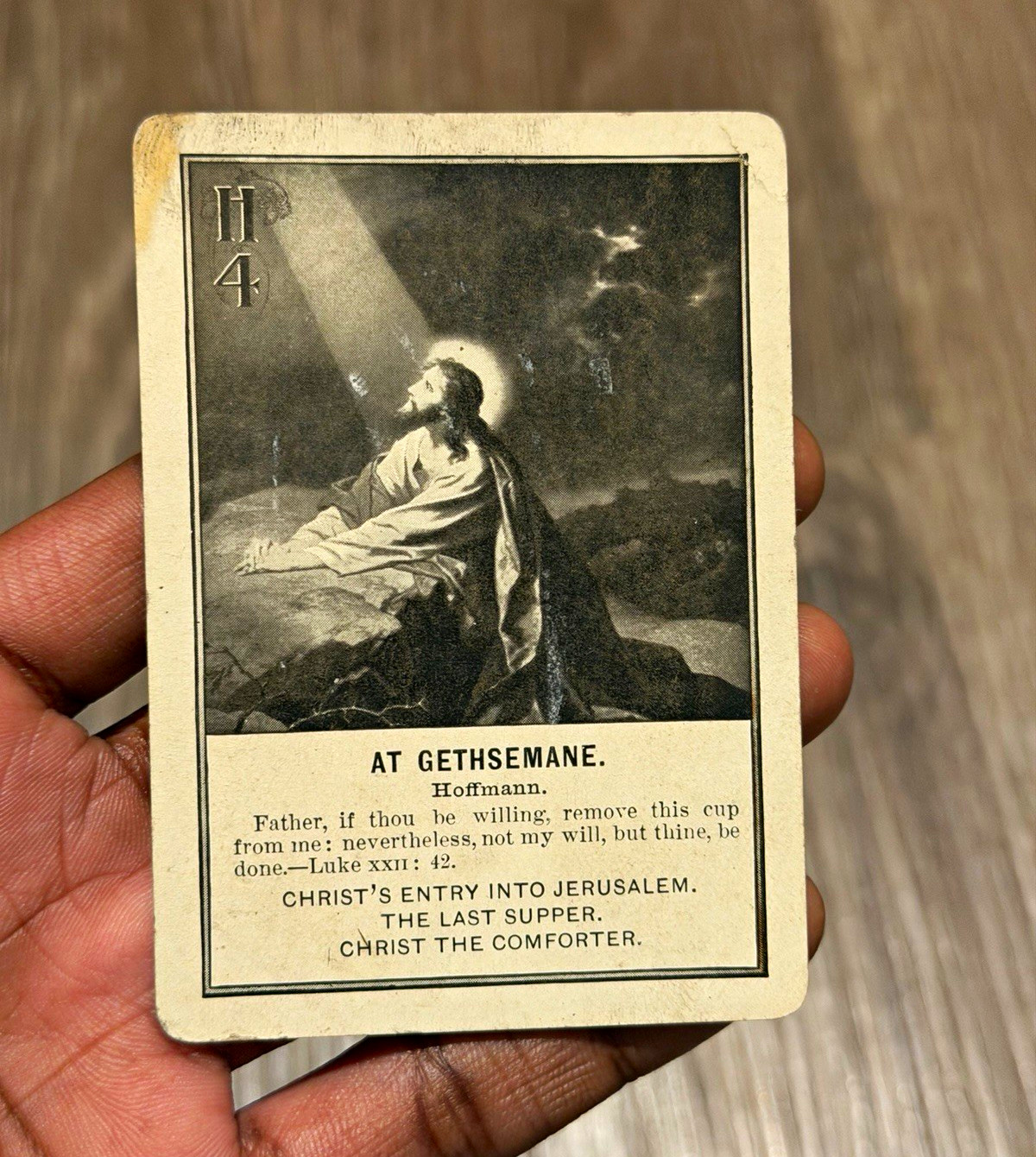 1899 fireside bible game christ At Gethsemane 