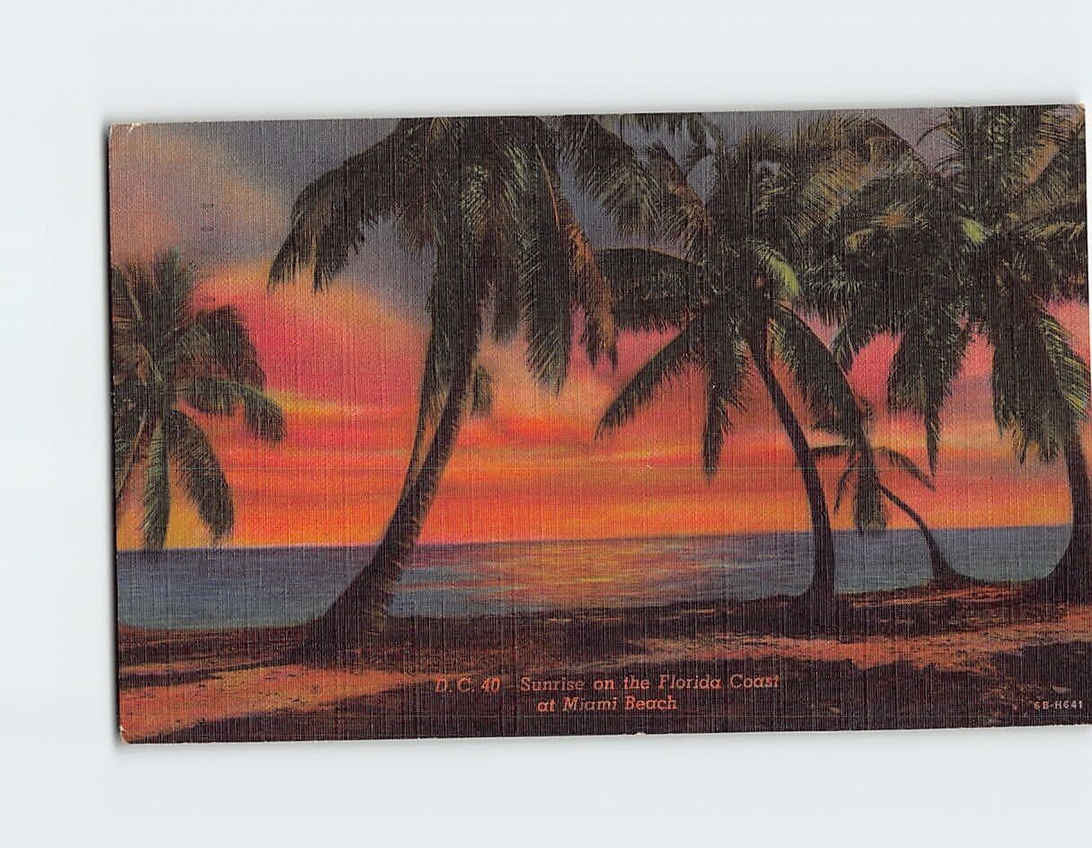 Postcard Sunrise on the Florida Coast at Miami Beach Miami Florida USA