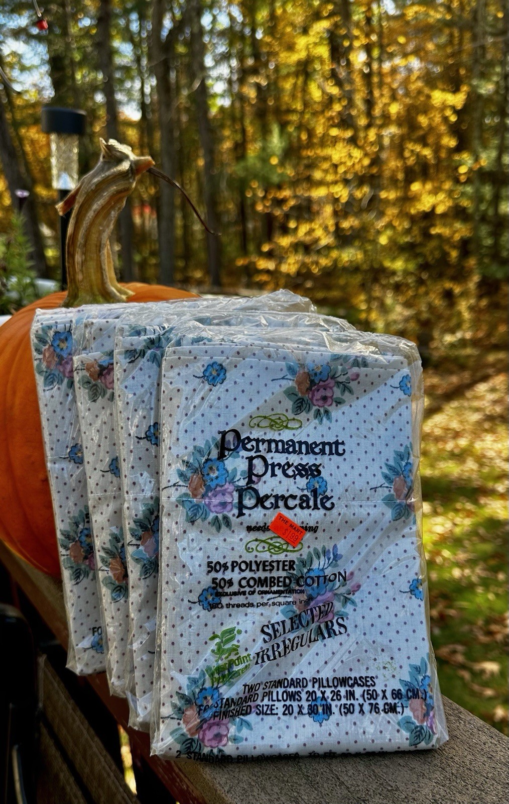 NOS - Vintage West Point Pepperell Floral Polka Dots Standard Pillow Cases Lot 4