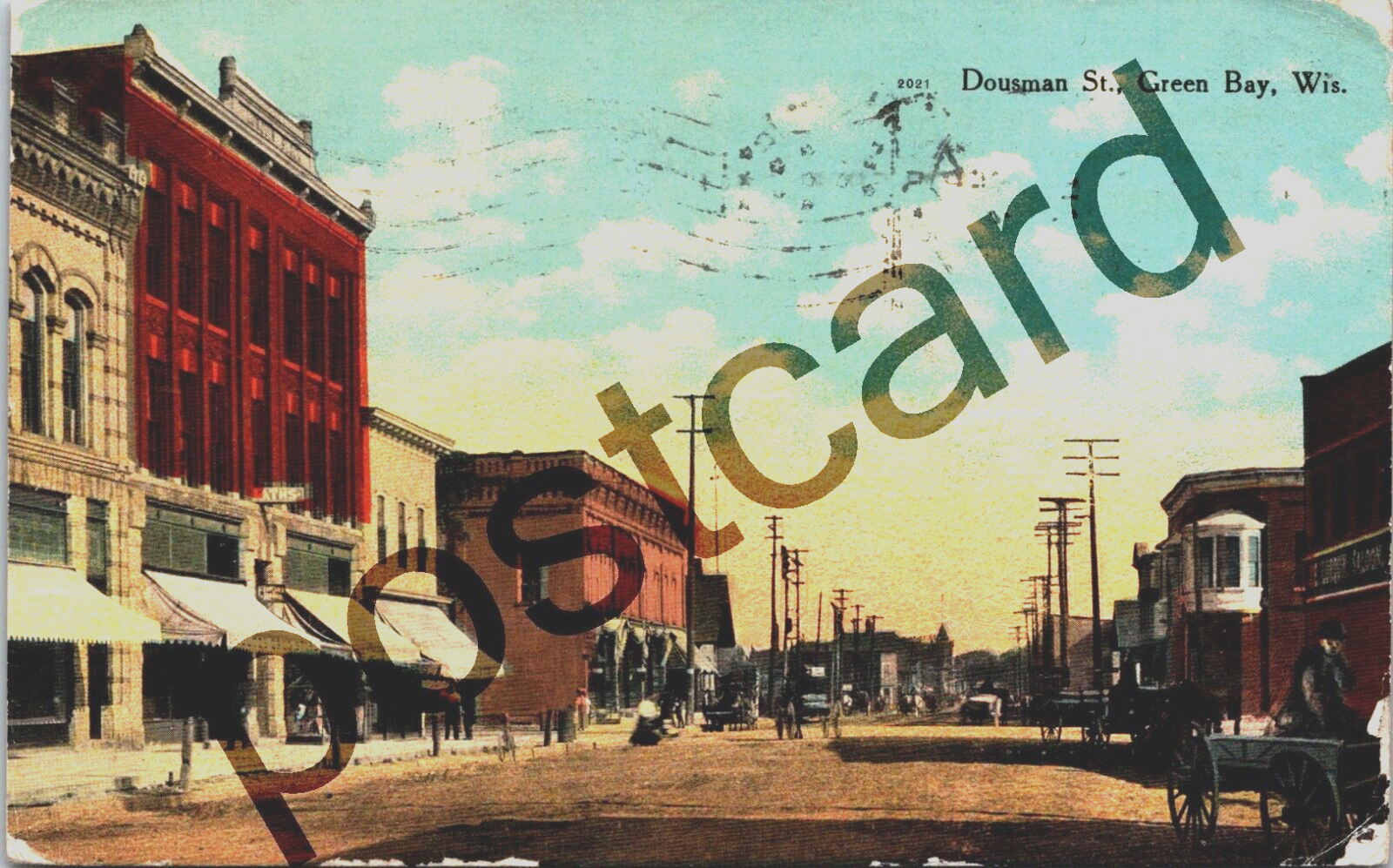 1910 GREEN BAY, WISCONSIN, Dousman St, Bishop postcard jj352