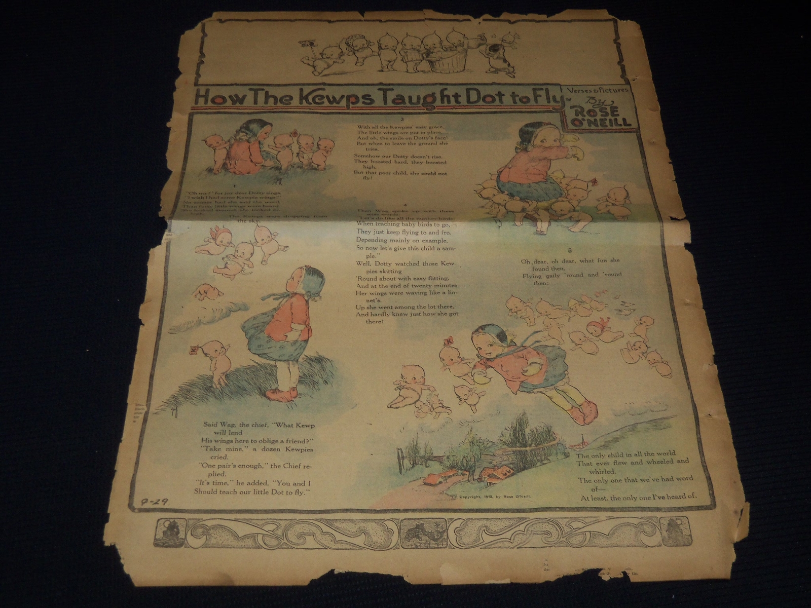 1918 SEPTEMBER 25 HOW THE KEWPS TAUGHT DOT TO FLY BY ROSE O\'NEILL - NP 2152S