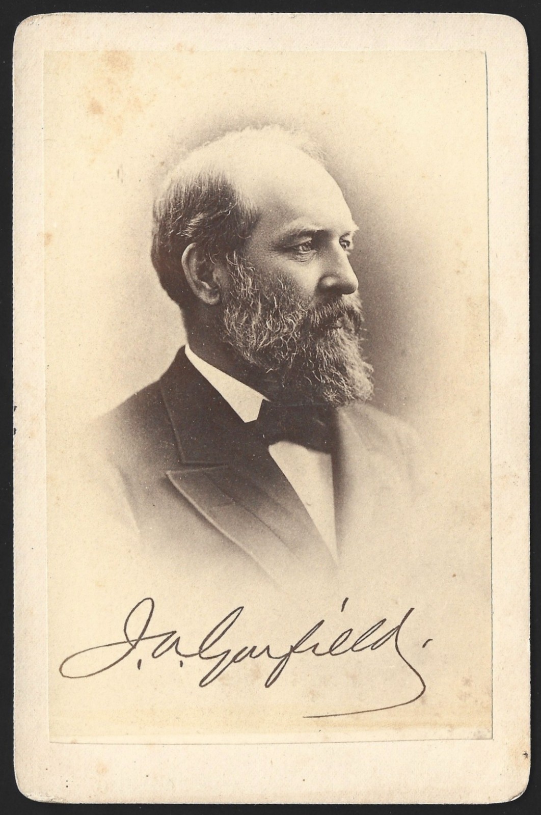 PRESIDENT JAMES GARFIELD CABINET CARD Antique Original Americana Political Photo