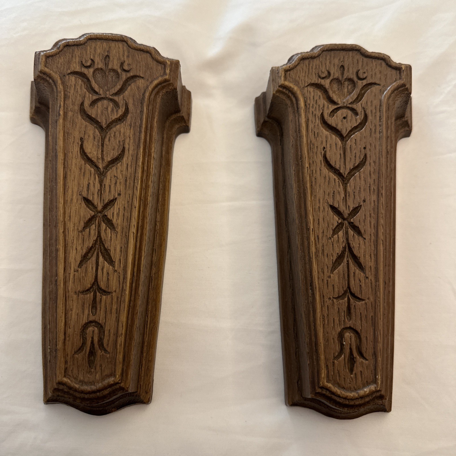 Vintage MCM  Pair (2) Homco Faux Wood Wall Pockets - 1981 - 7\