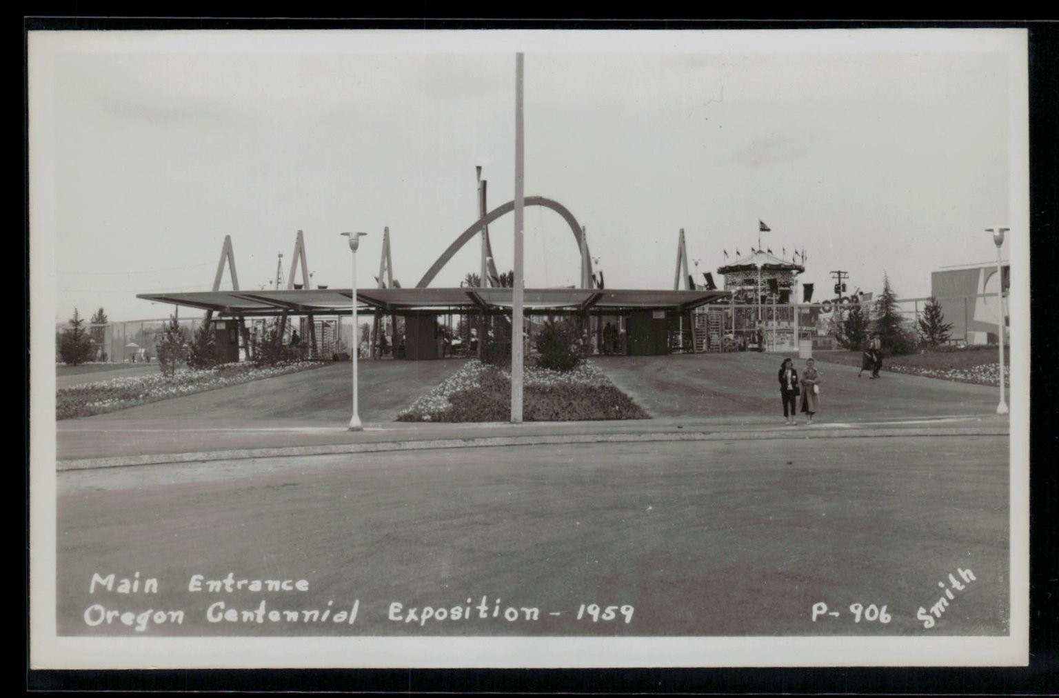 Vintage 1959 Oregon Centennial Exposition Main Entrance RPPC Postcard
