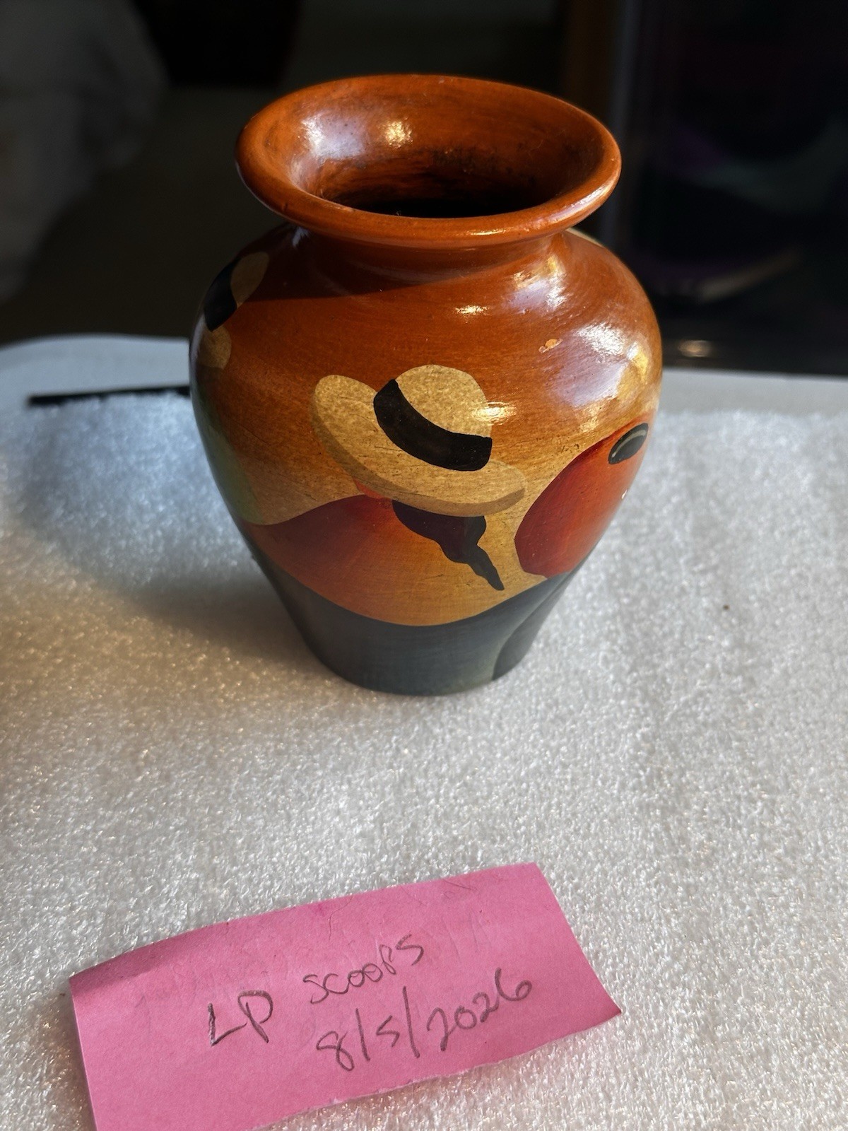Vintage Terra Cotta Mexican Pottery Vase 
