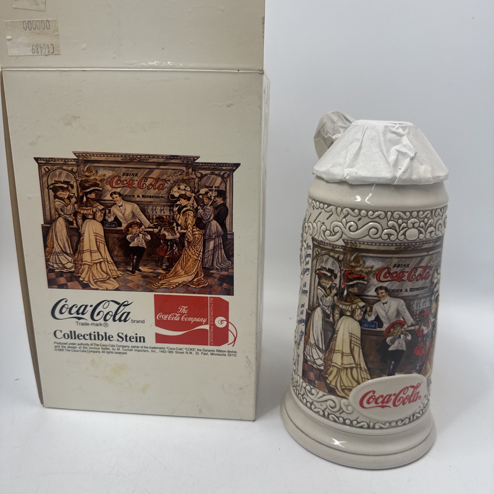 Coca-Cola 1995 The Soda Fountain Lidded Stein