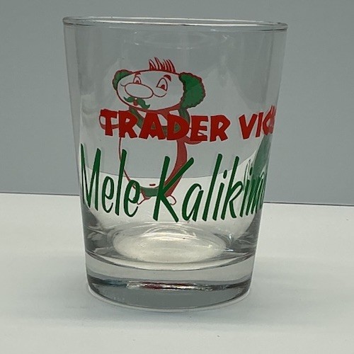 Vintage Trader Vic’s Mele Kalikimaka Christmas Santa Rocks Lowball Glass Tiki