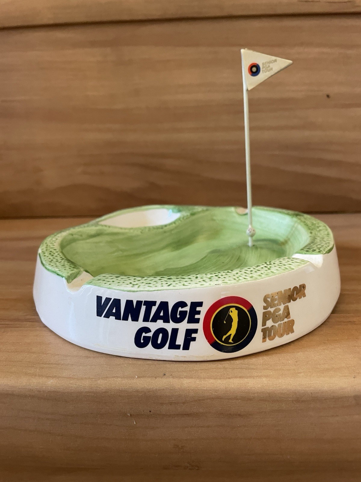 Vintage Golf Senior PGA Tour ASHTRAY Trinket Tray Vantage Golf Ceramic Sand Trap