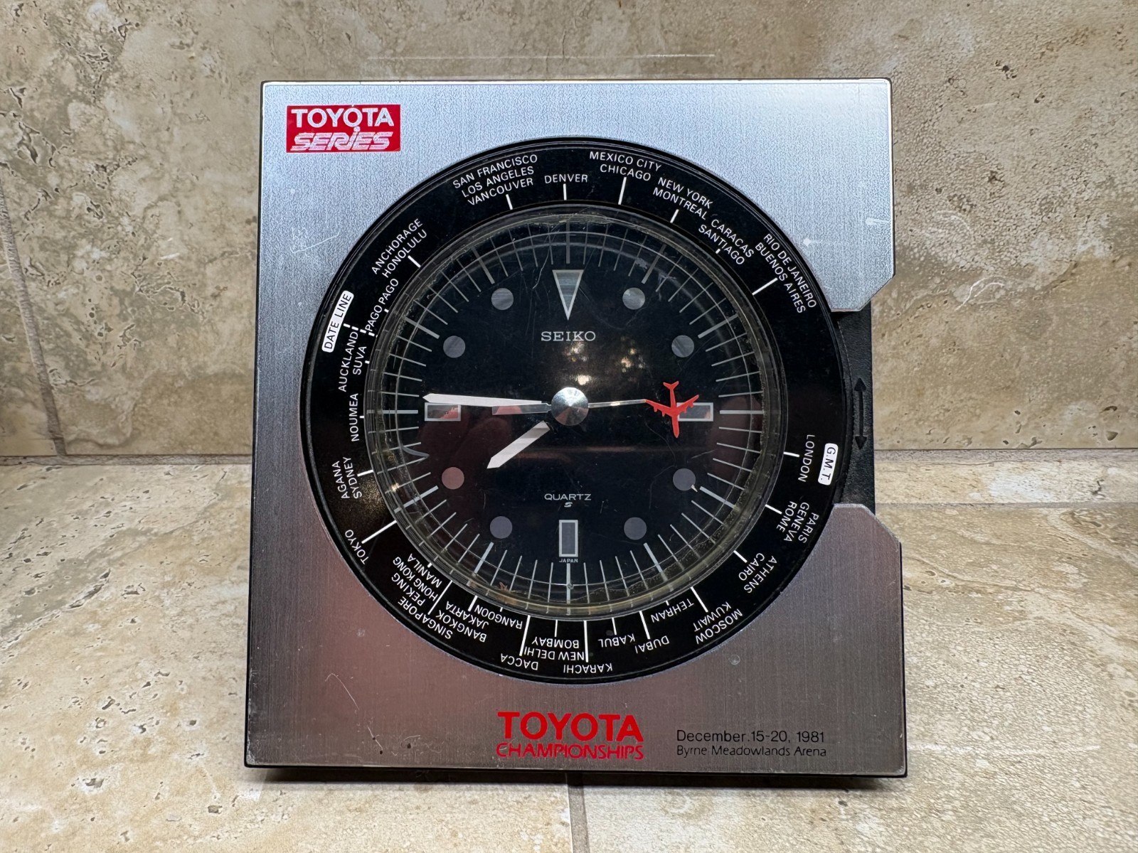 Seiko Toyota Series Championship clock, very rare, Owned by Cliff Drysdale Seiko Toyota Series Championship clock, very rare, Owned by Cliff Drysdale