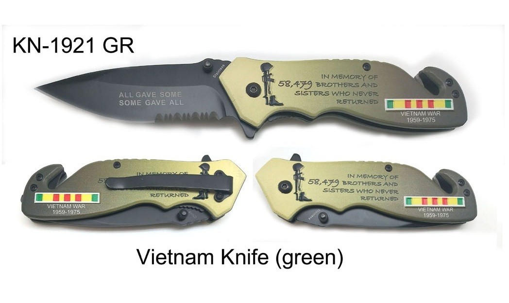 Vietnam War Tactical Folding Pocket Knife Green 8.25\
