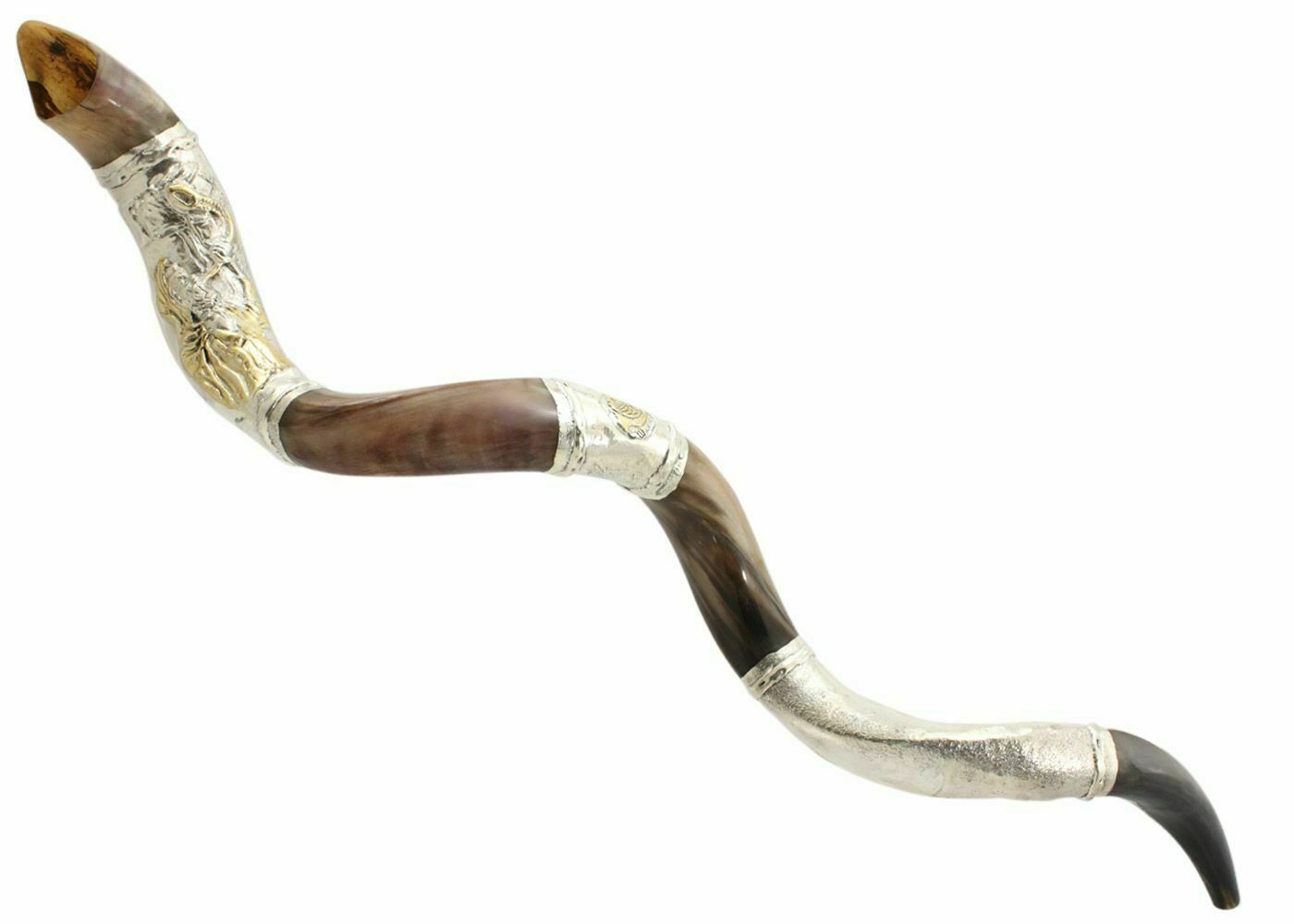 Silver Plated Kudu Yemenite Kosher Shofar Blowing The 91.4cm-96.5cm Israel