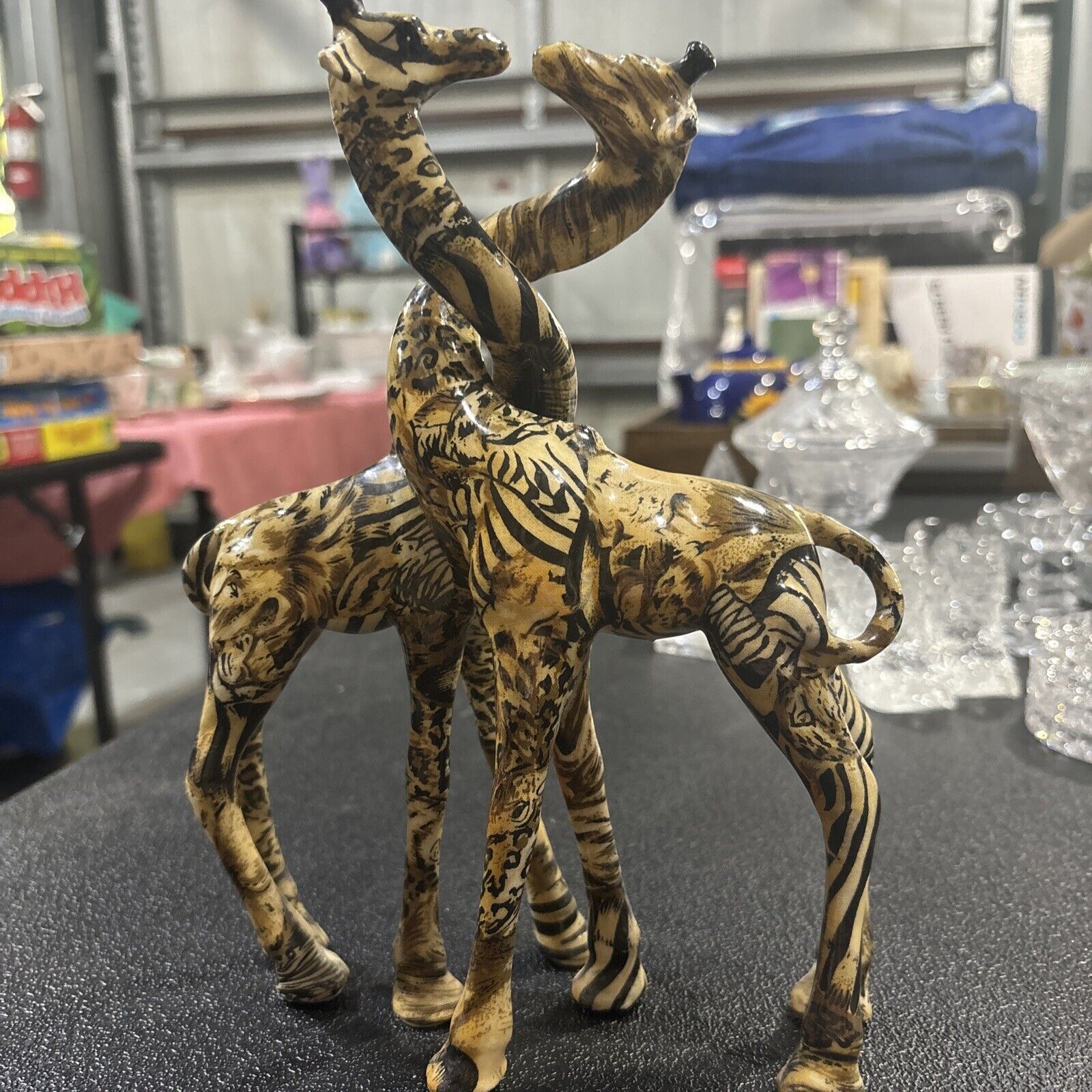 Safari Patchwork Kissing Giraffe 10” (BROKE fIXED)