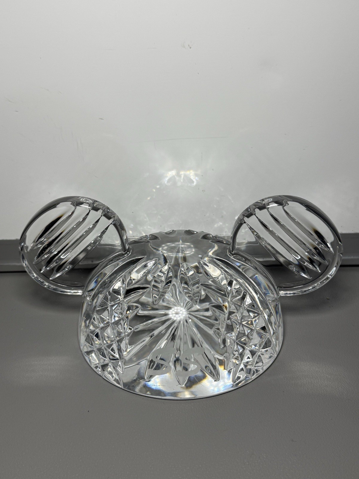 Waterford Crystal Disney Mickey Mouse Ear Cap Hat Paperweight Figurine Signed