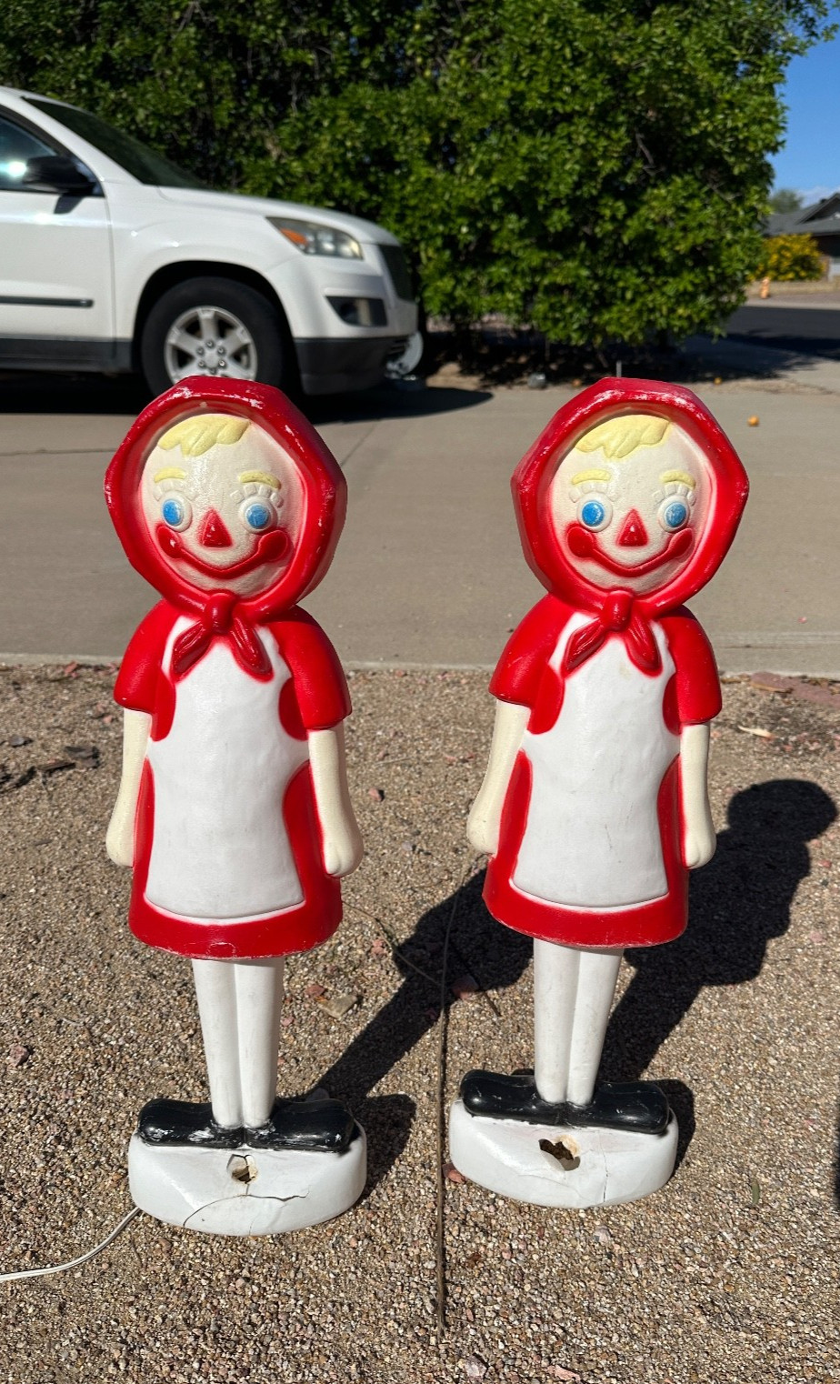 VERY RARE Vintage EARLY Christmas Blow Mold Raggedy Ann Light Up