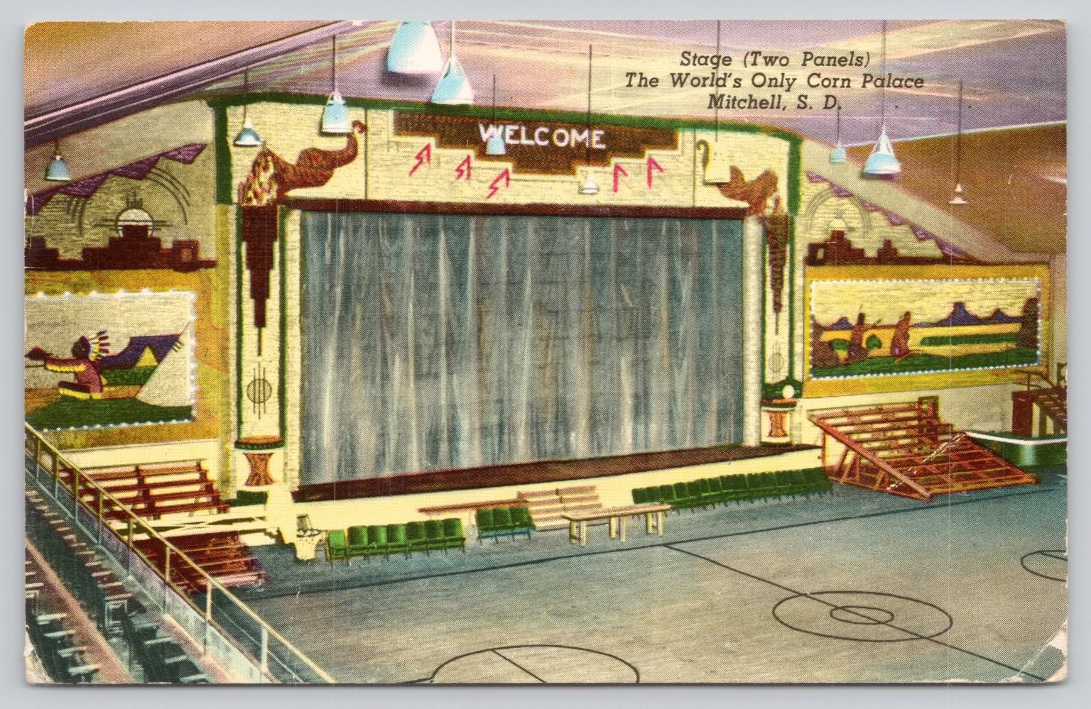 Mitchell SD Corn Palace Stage Vintage Postcard Curteichchrom 1960s South Dakota Mitchell SD Corn Palace Stage Vintage Postcard Curteichchrom 1960s South Dakota