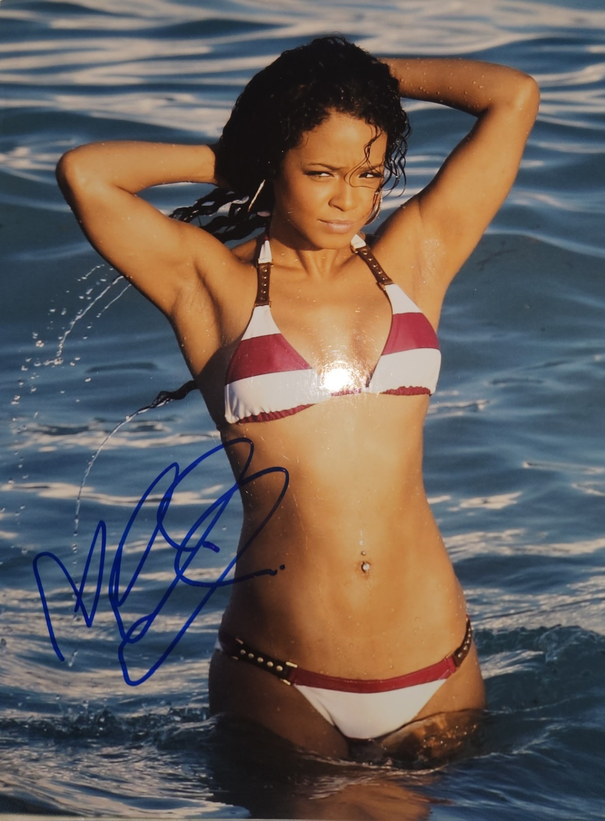 Christina Milian autographed 8x10 swimsuit photo no COA Christina Milian autographed 8x10 swimsuit photo no COA