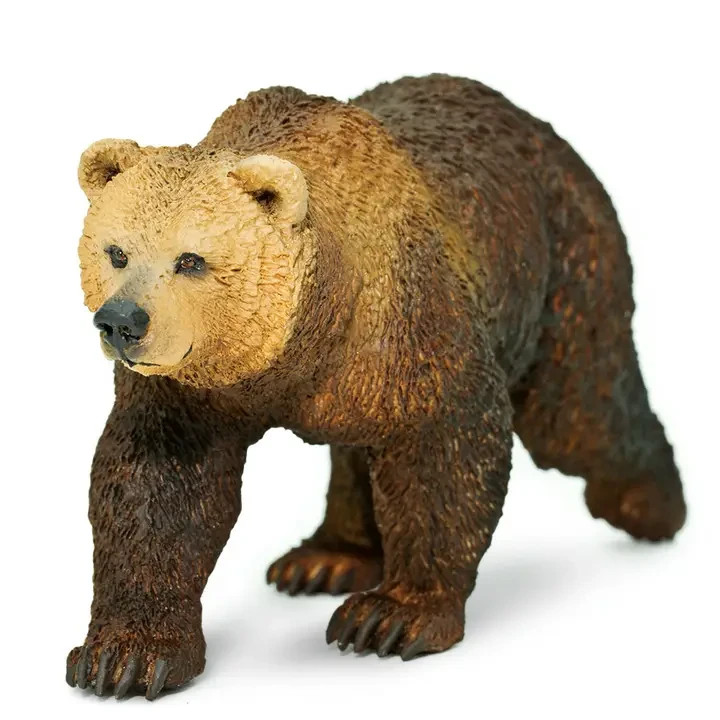 Grizzly Bear Miniature Animal Safari Toy Figure 4.7 L 2\