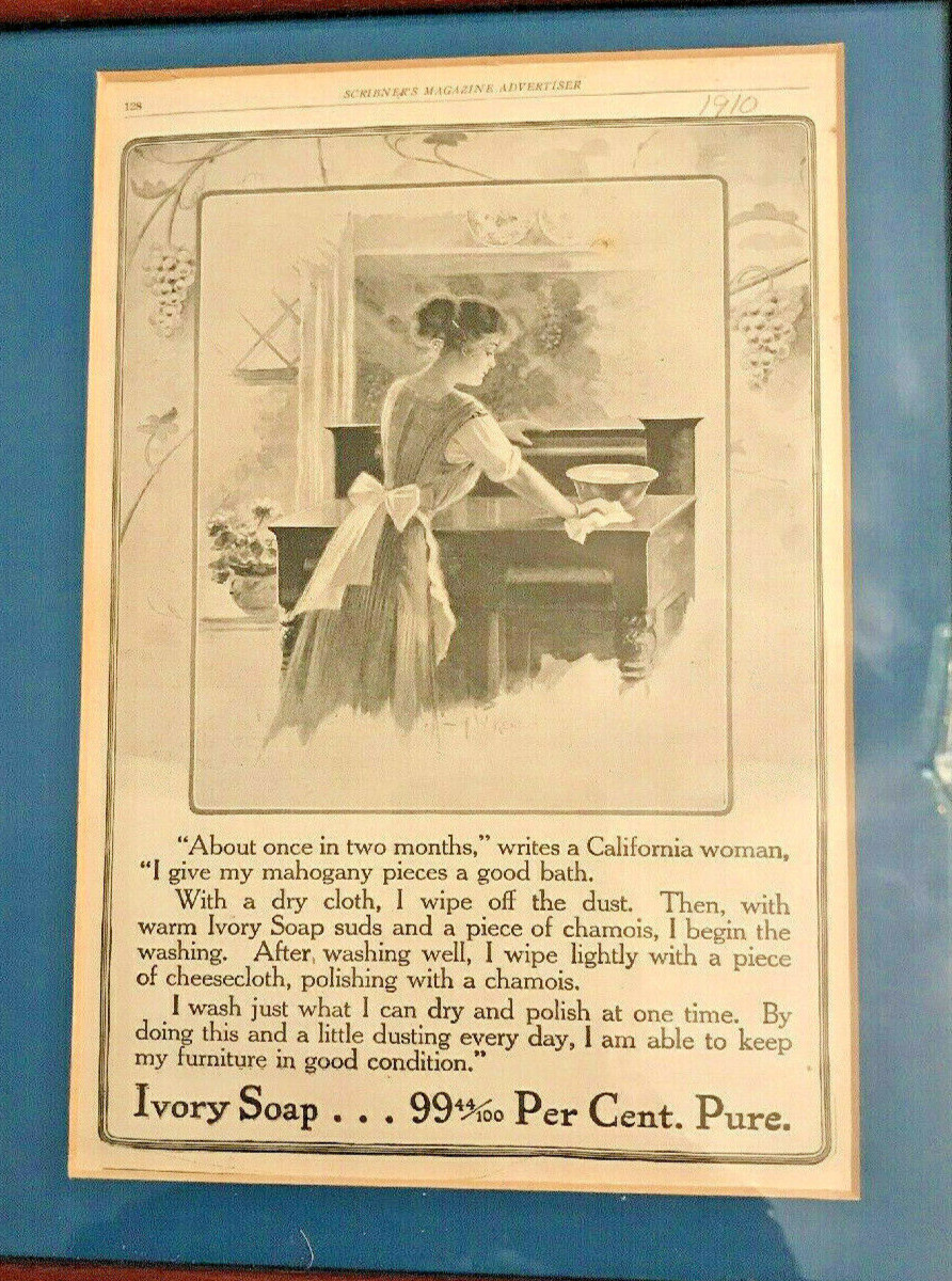 1910 Ivory Soap Advertisement Scribner\'s Magazine (pg 128)  9 x 11.5 in Framed
