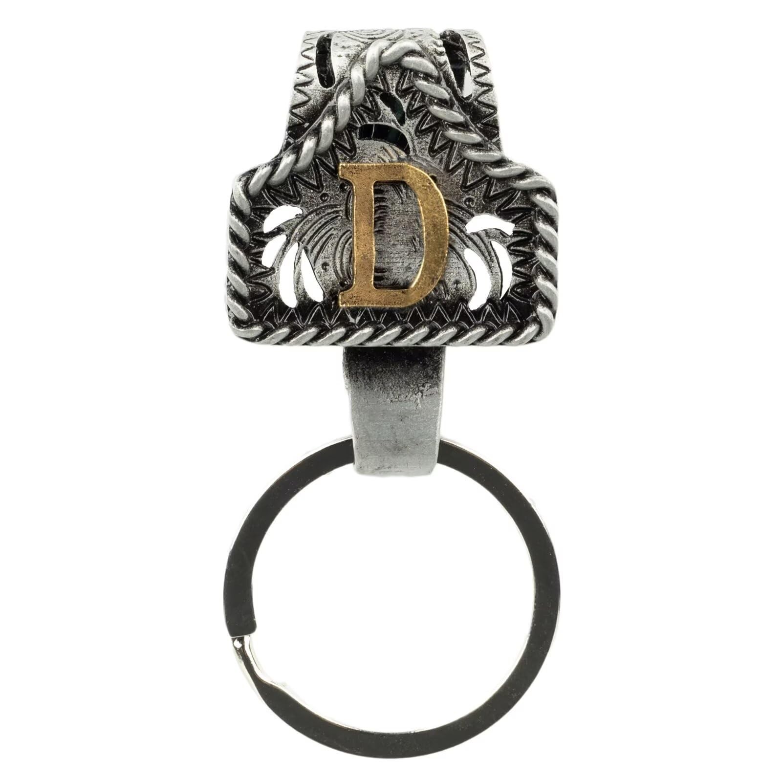 XZYLY Vintage Western Cowboy Letter Keychain,Handmade Metal A-Z Initial Key C...