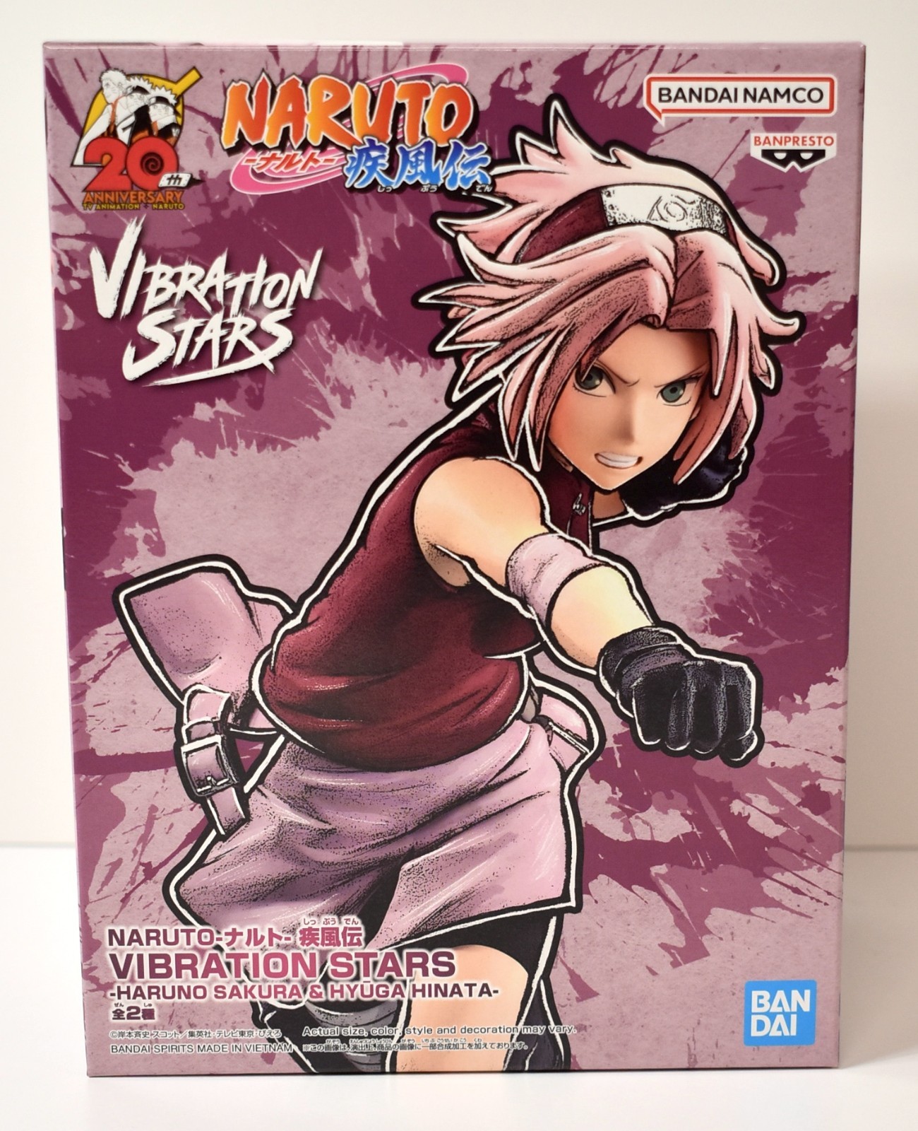 Banpresto Naruto Vibration Stars Haruno Sakura 20th Anniversary Figure NIB