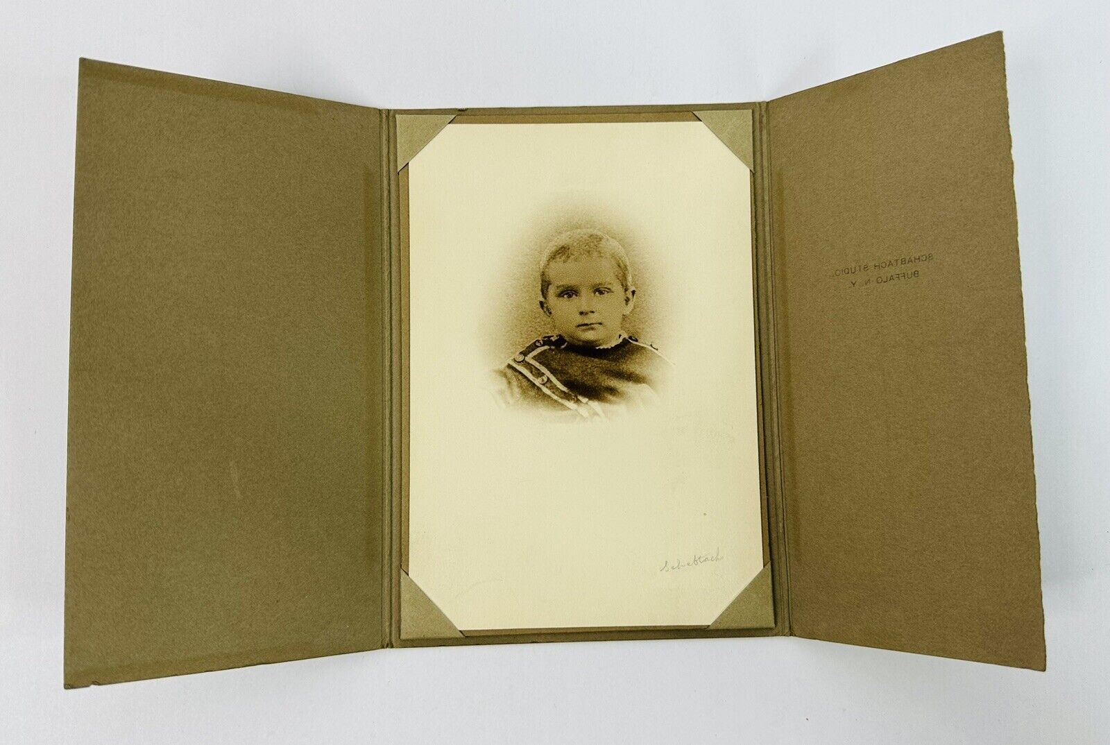 Antique Photograph #14 - Portrait Of Boy w/Fold Open Frame