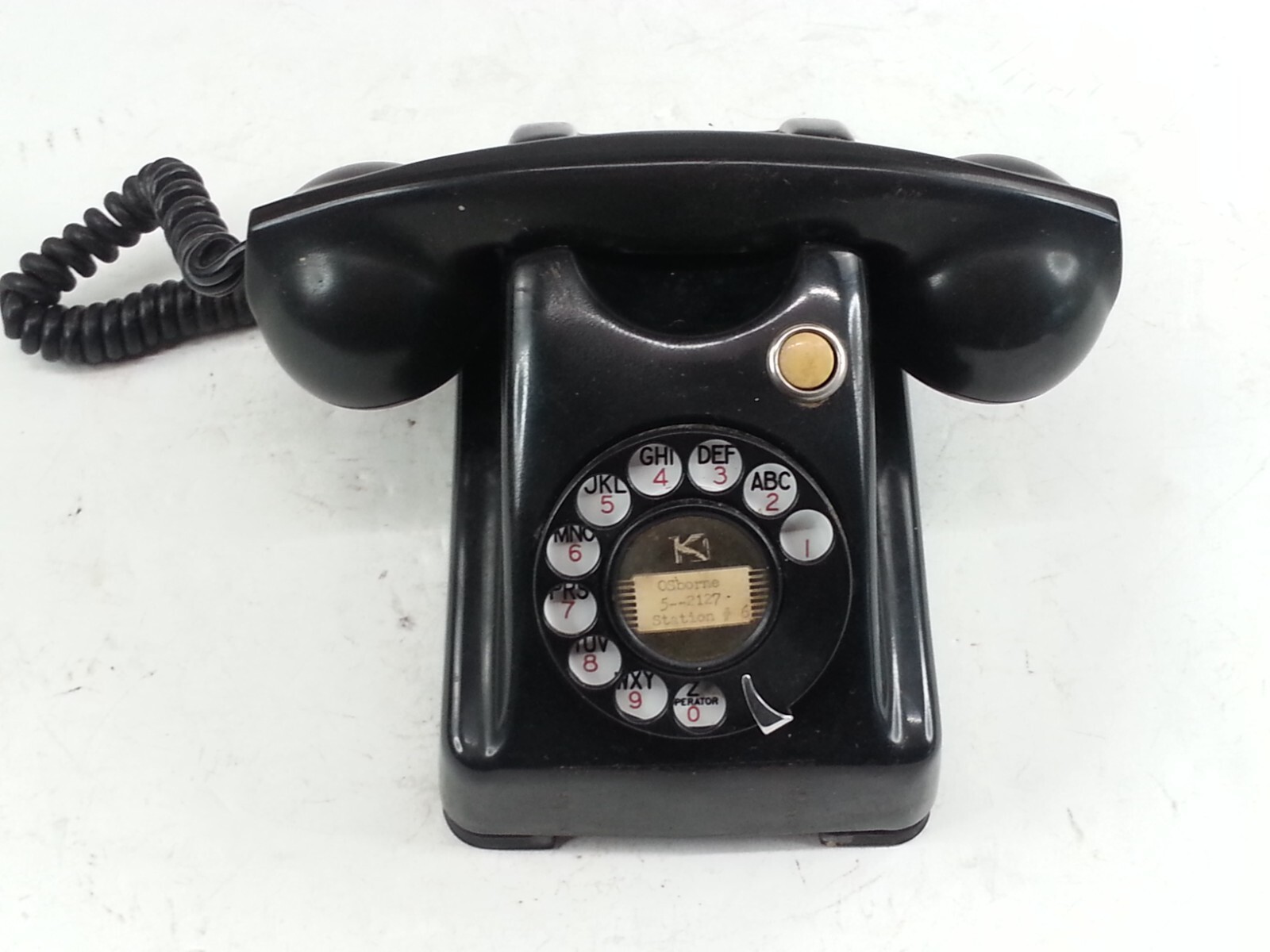 Kellogg Switchboard Antique Bakelite Phone Receiver Osborne Station 1000 As-is