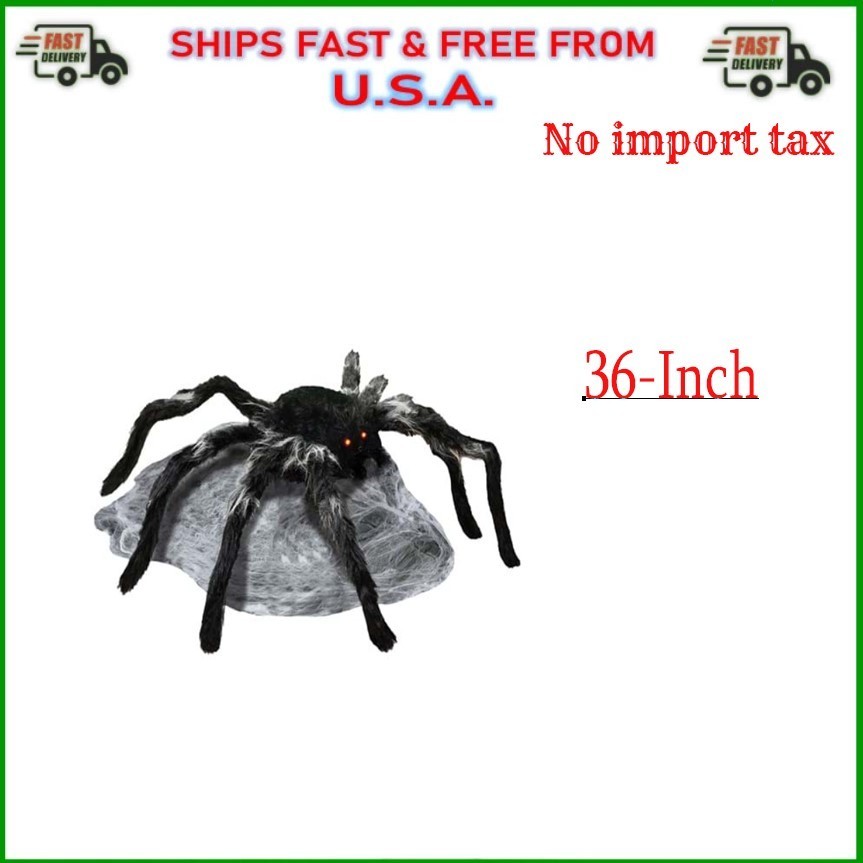 36-Inch Jumping Black Spider Animatronic Decoration