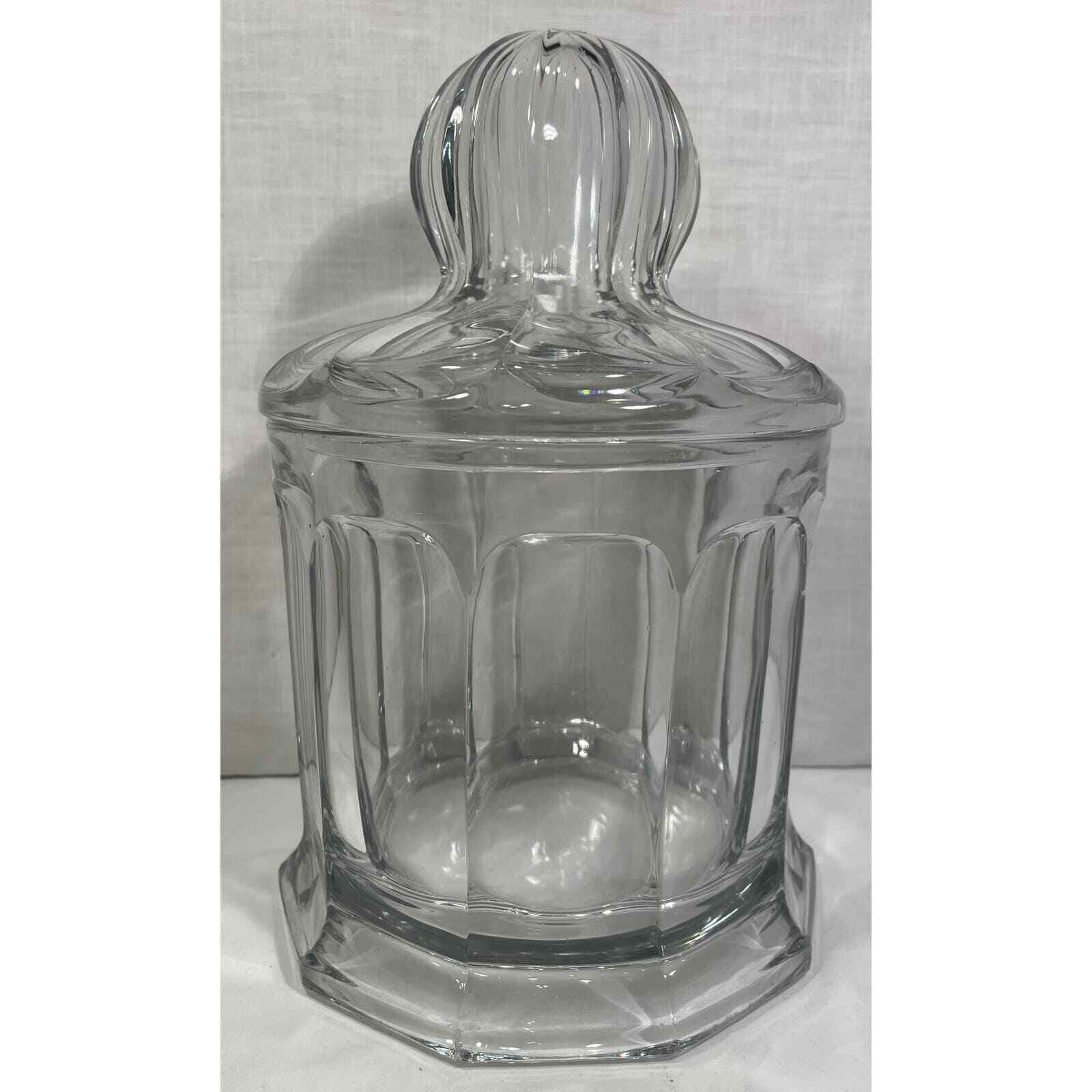 Early HEISEY Tobacco Humidor or 2 Quart Crushed Fruit Jar Colonial Clear Paneled