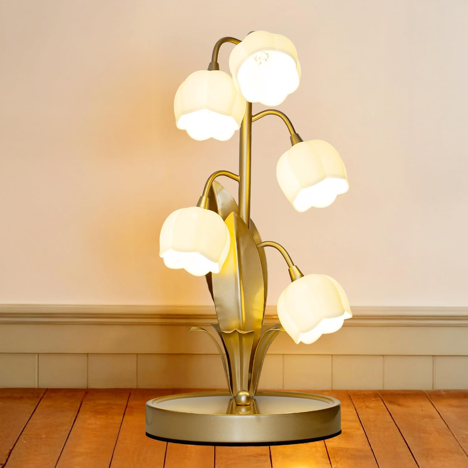 Vintage Lily of the Valley Flower Table Lamp Vintage Lily of the Valley Flower Table Lamp